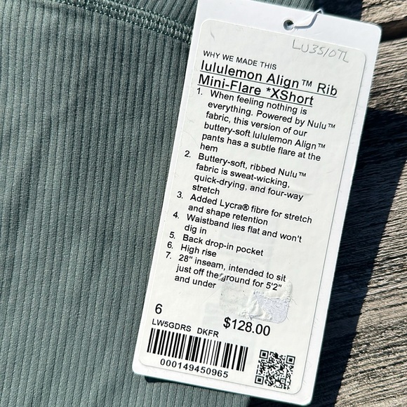 Lululemon Align Ribbed Mini-Flared Pant Extra Short size 6 NWT Dark Forest - Picture 3 of 6
